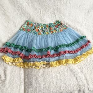 Matilda Jane Brilliant Daydream Girls Size 10 Ruffle Tulle Skirt Field Of Flower